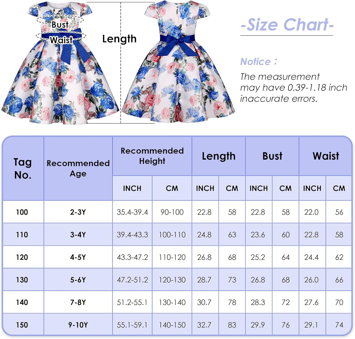 FEOYA - Baby Girl Wedding Suits Pageant Dress Child Party Gown Ceremonial Dresses Flower Baptism Christening Dress Kid Formal Outfit Short Sleeve with Bow Belt 2-10 Years