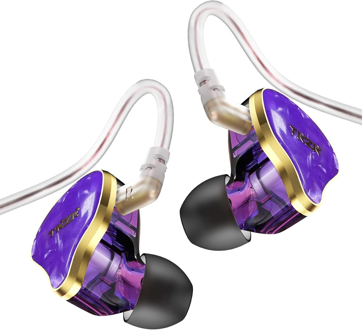 TZKZ TK02 In-Ear Monitor with Hifi Sound, Removable Cable, 10 Mm DD Driver IEM for Musicians, Gaming, DJ, Comfortable and Durable Earphones for Mobile Phone and Stage Performances (Purple, Without image number 4