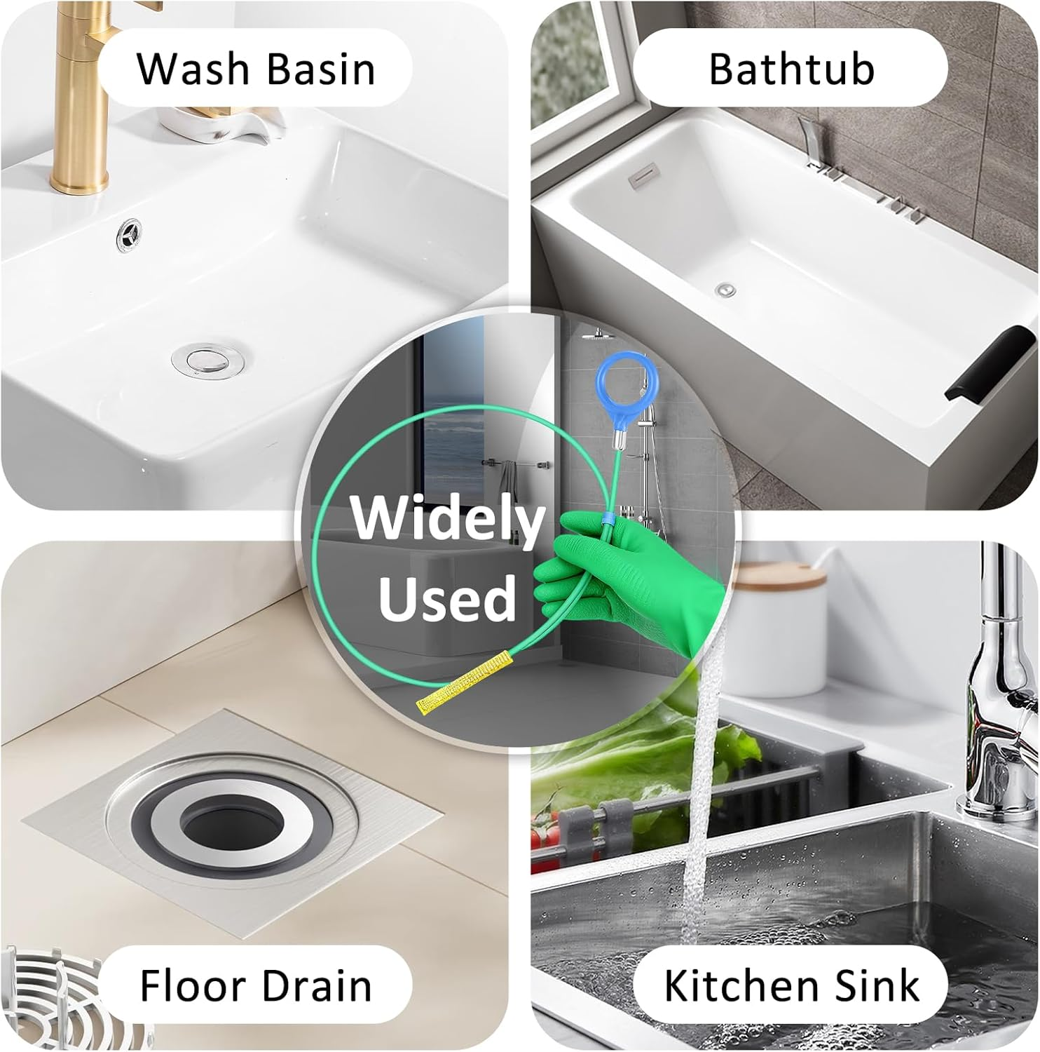 6 Pieces Pipe Cleaning Spiral, Drain Cleaner Spiral, Spiral Drain Pipe Cleaning, Drain Spiral, Drain Cleaner Brush, 90 Cm Hair Catcher, for Bathtub, Sewer Channels, Sink image number 6