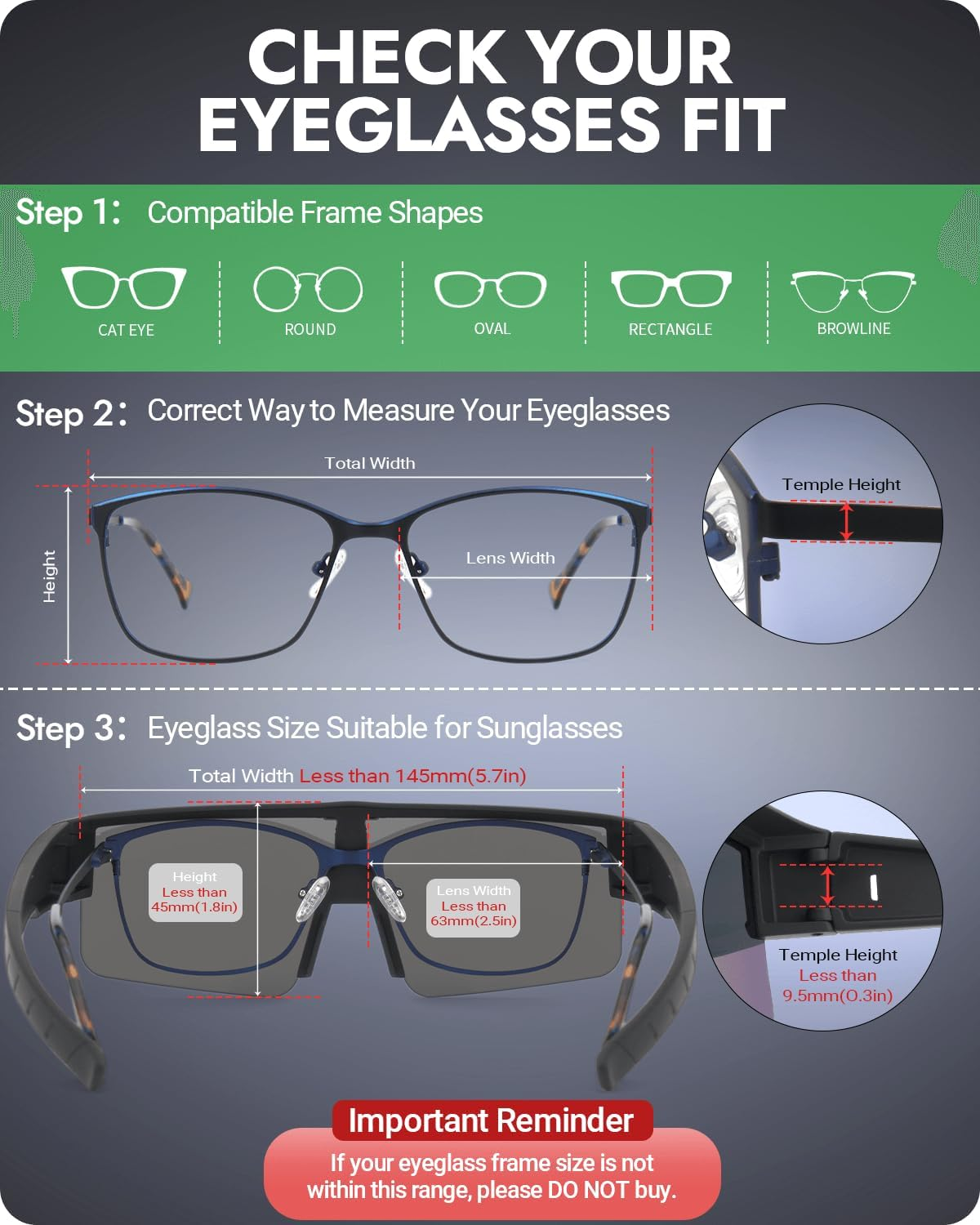 Meeloog Polarized Fit over Glasses Sunglasses for Men Women, UV Protection Sports Wrap around for Driving Cycling Fishing image number 2