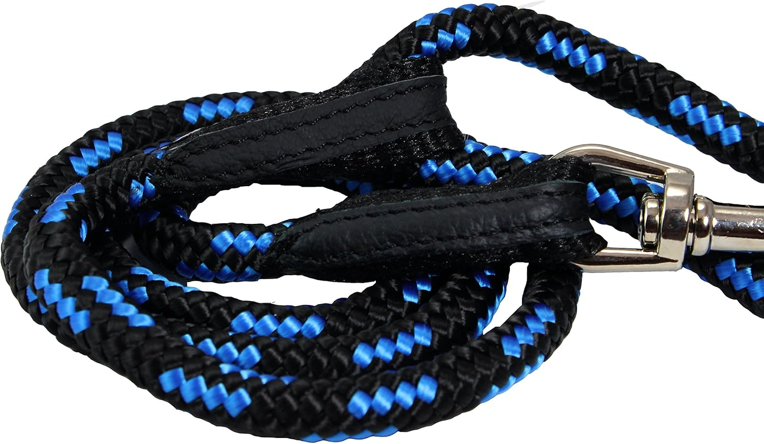 Dogs My Love 6Ft Long Braided Rope Dog Leash Blue with Black 6 Sizes (Medium: 6Ft Long; 3/8" Diam (10Mm)) image number 4