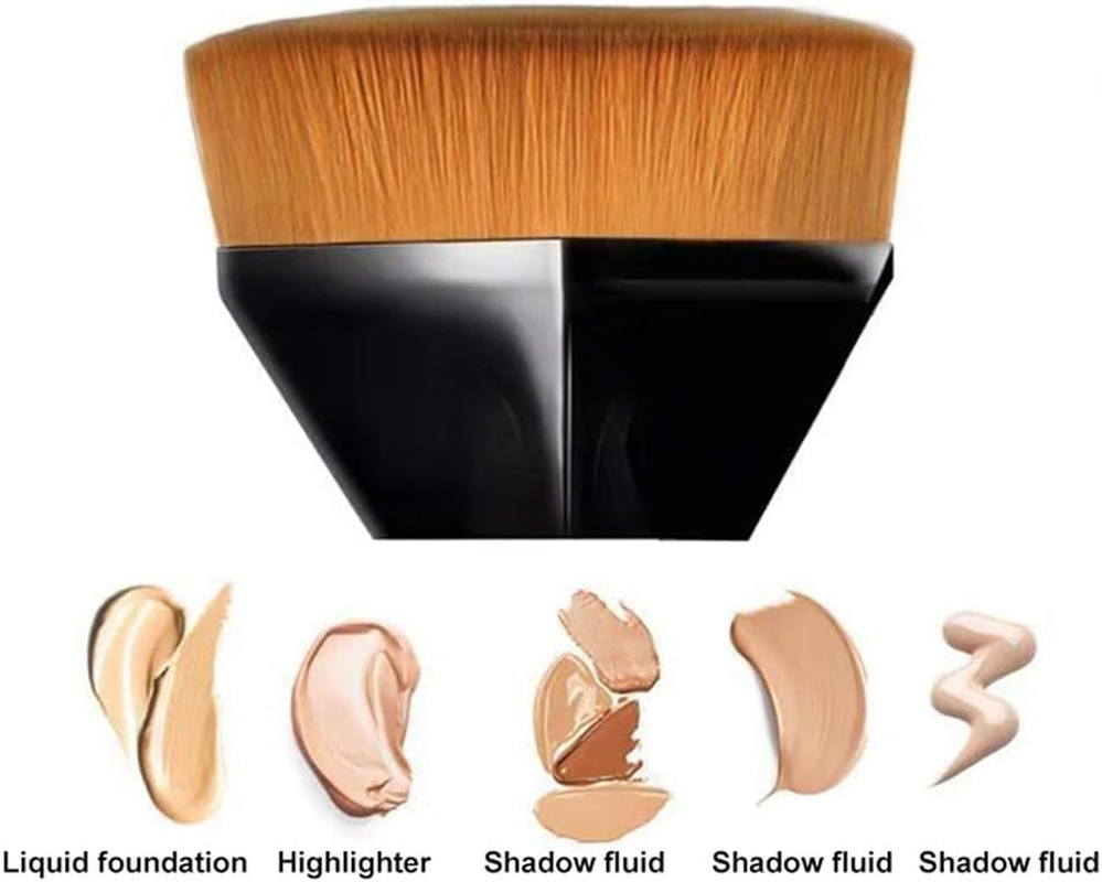 2 Pack Foundation Brush, Face Brushes Makeup, Face Liquid Powder Foundation Brush for Blending Liquid, Cream or Flawless Powder Cosmetics with Bonus Protective Case, Ideal for Concealer & Skincare image number 4