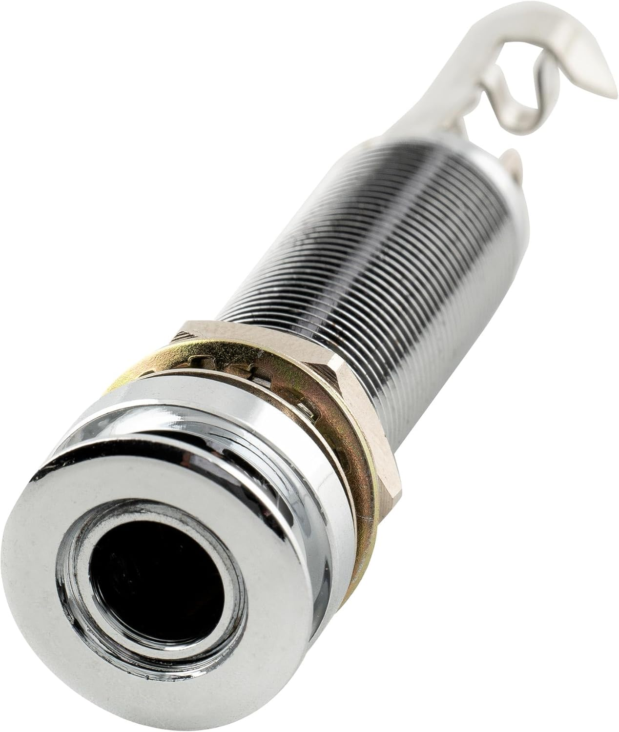 Musiclily Pro 1/4 Inch Mono/Stereo Endpin Output Jack Strap Button Threaded Jack Socket for Acoustic Guitar Bass, Chrome - Black image number 7