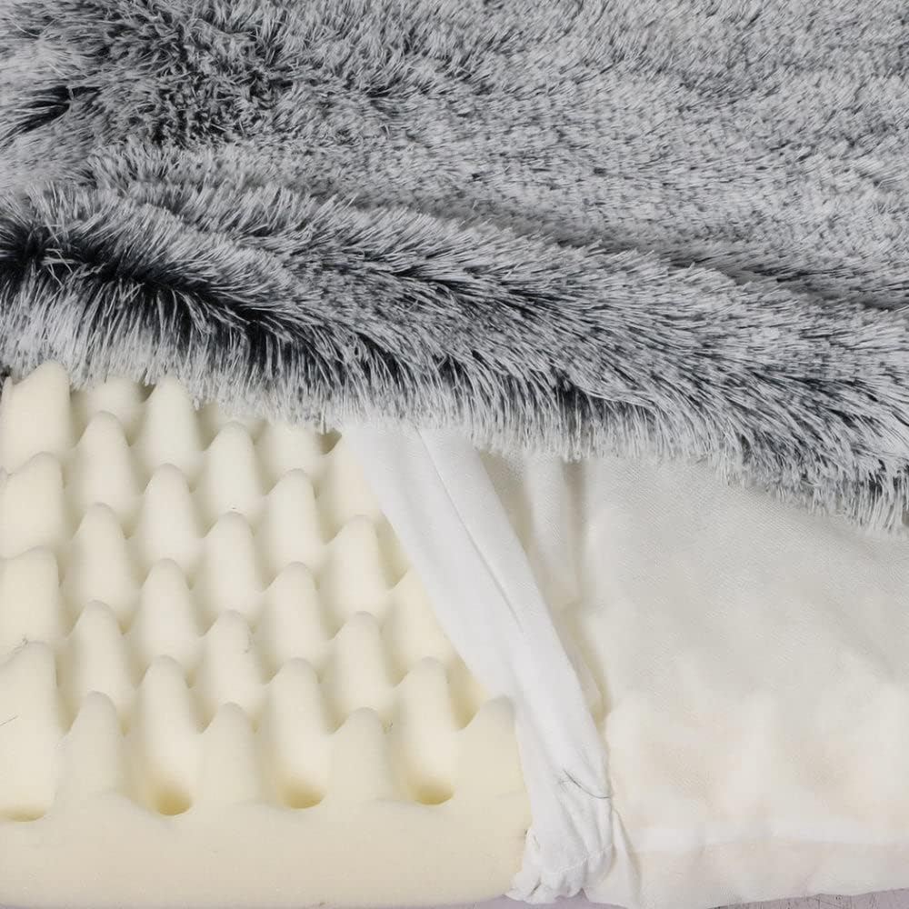 Pawz Dog Mat Pet Cat Calming Bed Memory Foam Orthopedic Removable Cover Washable (S(78Cm X 52Cm X 11Cm), Charcoal), Anti-Slip Waterproof Underside Memory Cotton Puppy Pads, Zipper Machine Washable