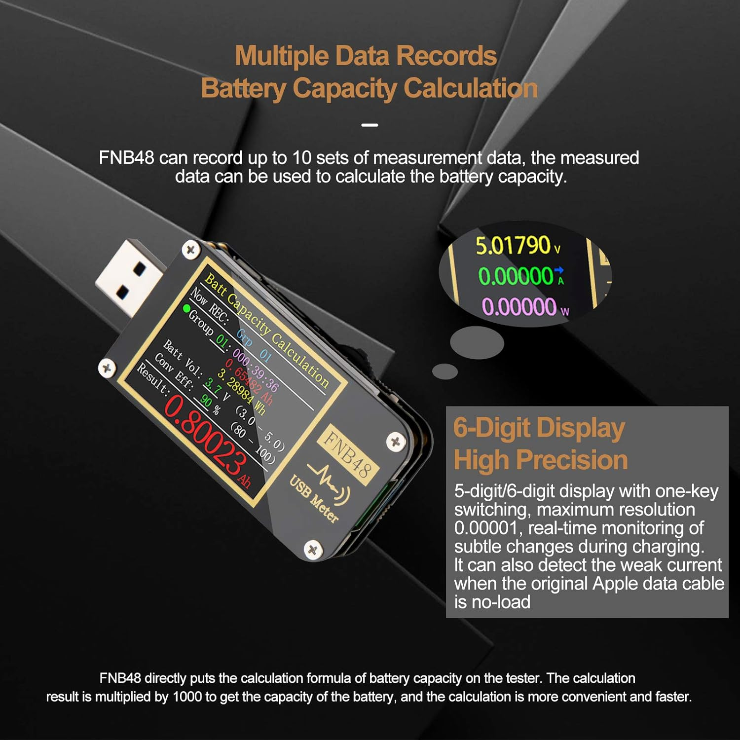 USB Tester USB Voltage Meter with Bluetooth PD Trigger Voltmeter USB 3.0 Voltage and Current Tester 4-24V 6.5A USB C Multimeter PPS Fast Charging Protocol QC2.0 3.0 FNB48 image number 5