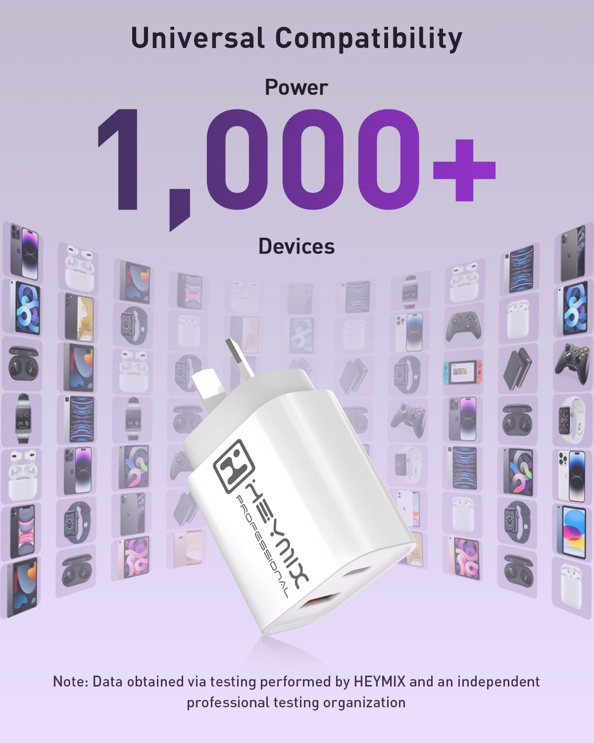 HEYMIX 20W USB C Fast Charger, 4-Pack PD USB-C Dual-Port Wall Plug with Fast Charging QC3.0, Compatible with Iphone 14/13/12, Pixel 7/6, Switch, S22/21 image number 5