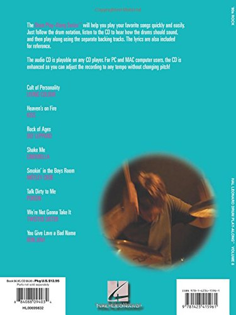 Hal Leonard Drum Play-Along Volume 8 80S Rock Book with CD