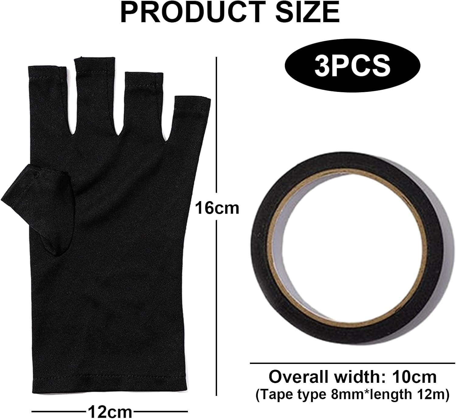 2Pack Uv Gloves for Nails, Breathable and Comfortable anti Glove for Gel Nail Lamp,Uv Protection Gloves ，Applicable to Hands Away from the Heat of High-Powered Nails Lamps image number 3