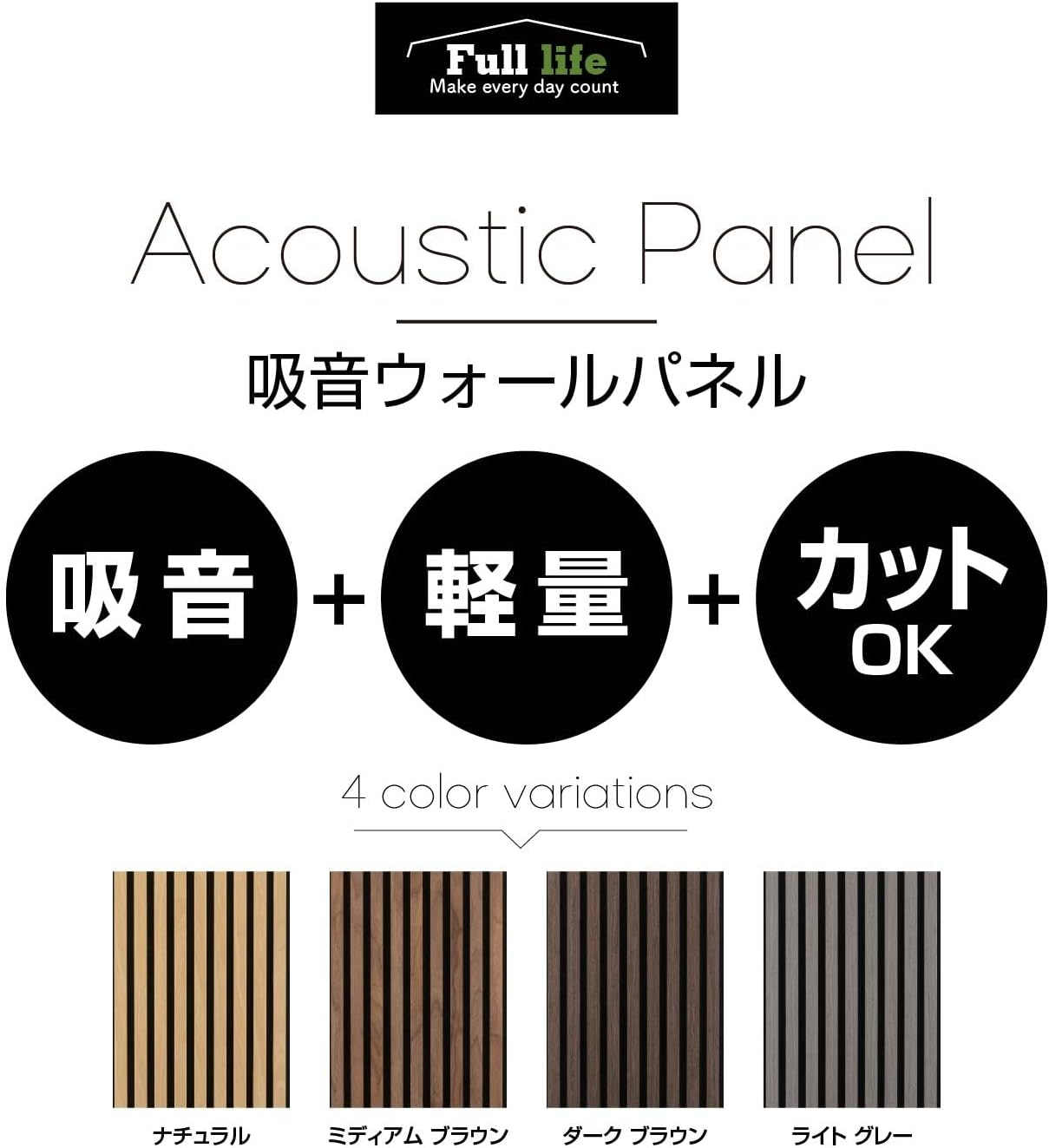 Fuji Boeki 40968 Wood Sound Absorbing Wall Panel, Soundproofing, Width 15.9 X Depth 0.7 X Height 31.5 Inches (40.5 X 1.8 X 80 Cm), Light Gray image number 5