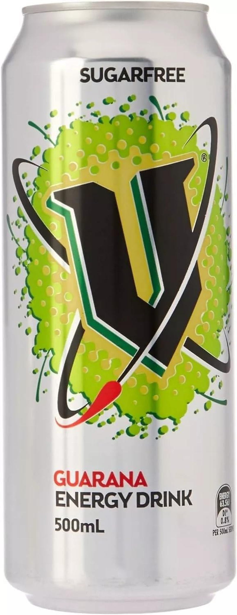 V Energy Sugar Free Guarana Energy Drink Can, 12 X 500 Milliliters image number 3
