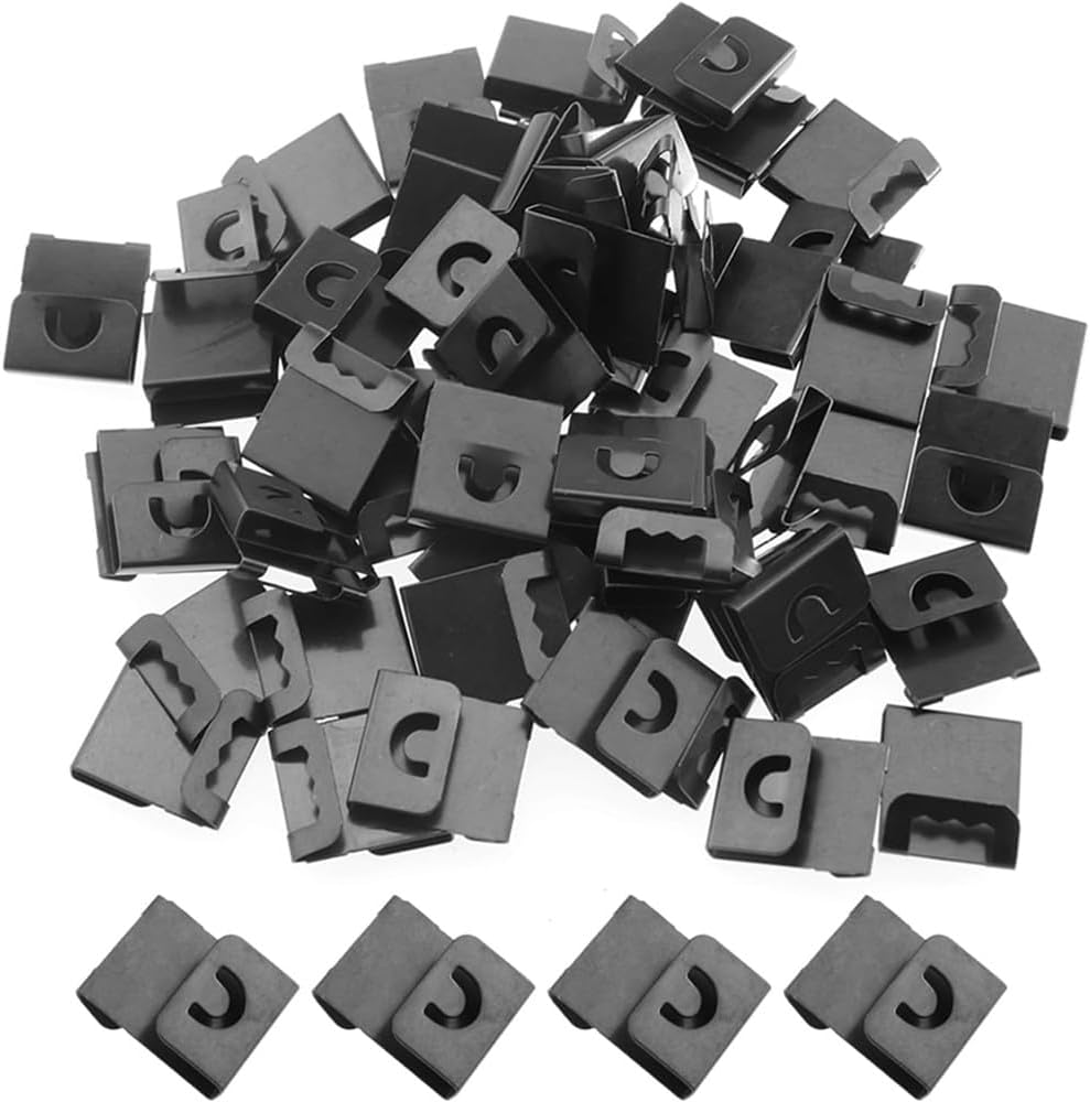 Walquicks 200 Pcs Photo Frame Hanging Clip S Hook Back Plate Photo Wall Hanger Stencil Plate Hooks Sturdy Serrated Clips Shaped Metal Artwork Wall Mount Album, for Picture Postcard Scrapbooks Hooks image number 2