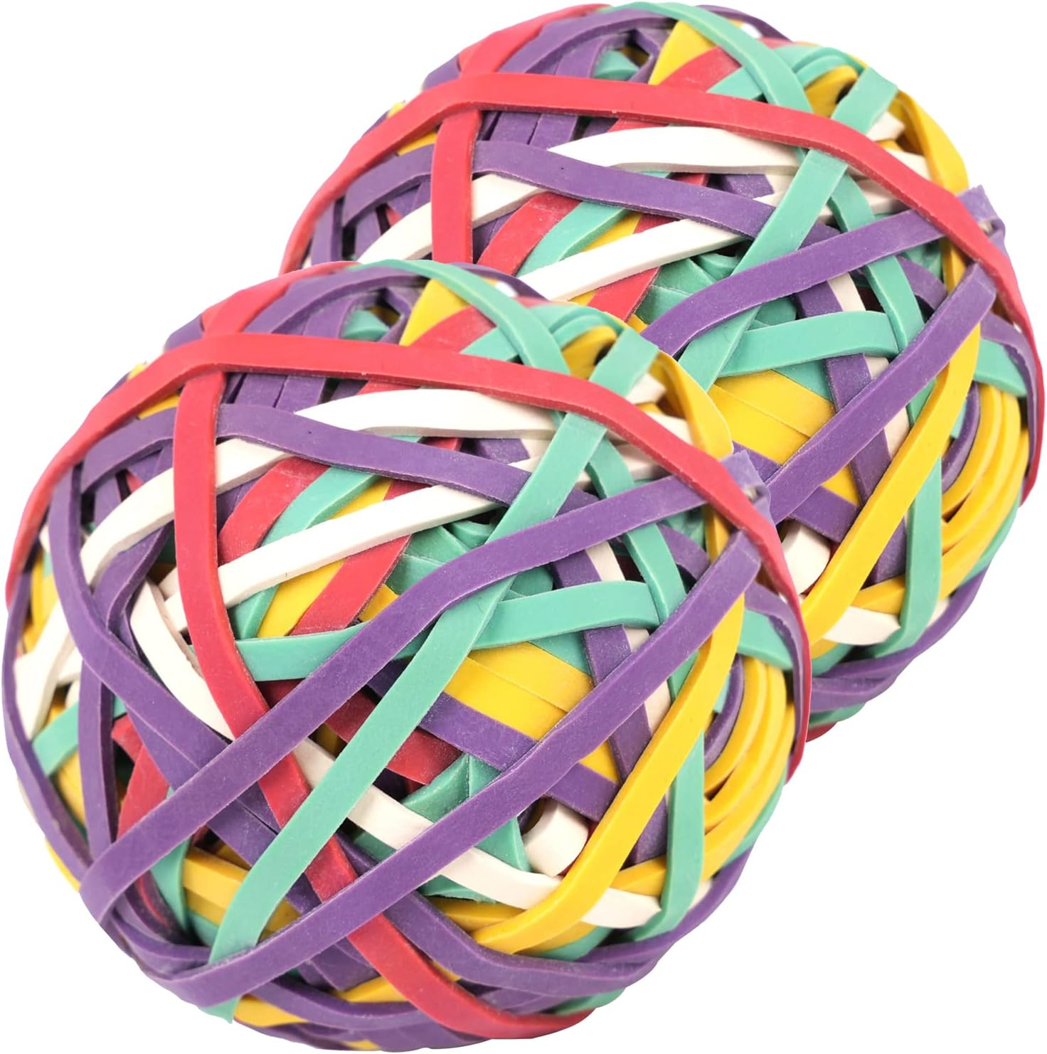 Rubber Band 2 Pack Ball #33 Mixed Color about 300Pcs Rubber Bands for Office School Home,Strong Elastic Band Loop image number 3