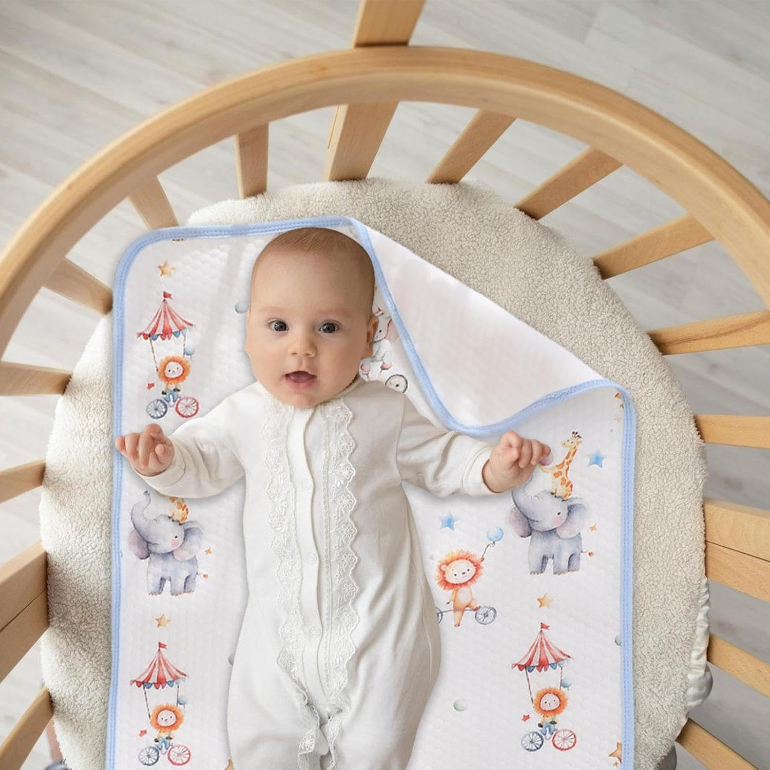 Crib Mattress Pad - Changing Pad Cover Waterproof | Soft Breathable Bassinet Pee Liner Sheet for Overnight Protection Bedwetting Solution Potty Training Nursery Setup