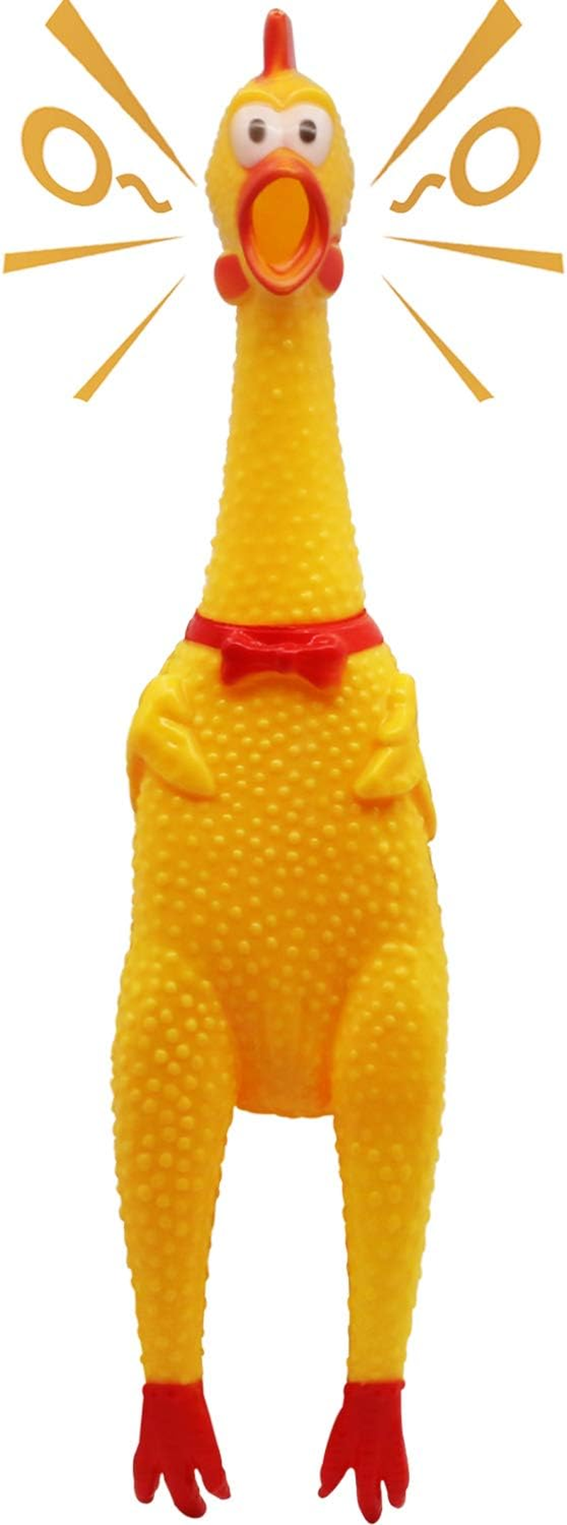 Novelty Place [Extra Loads] Squawking Chicken Dog Toy - Large 16" - Yellow Rubber Squeaky Chicken image number 3