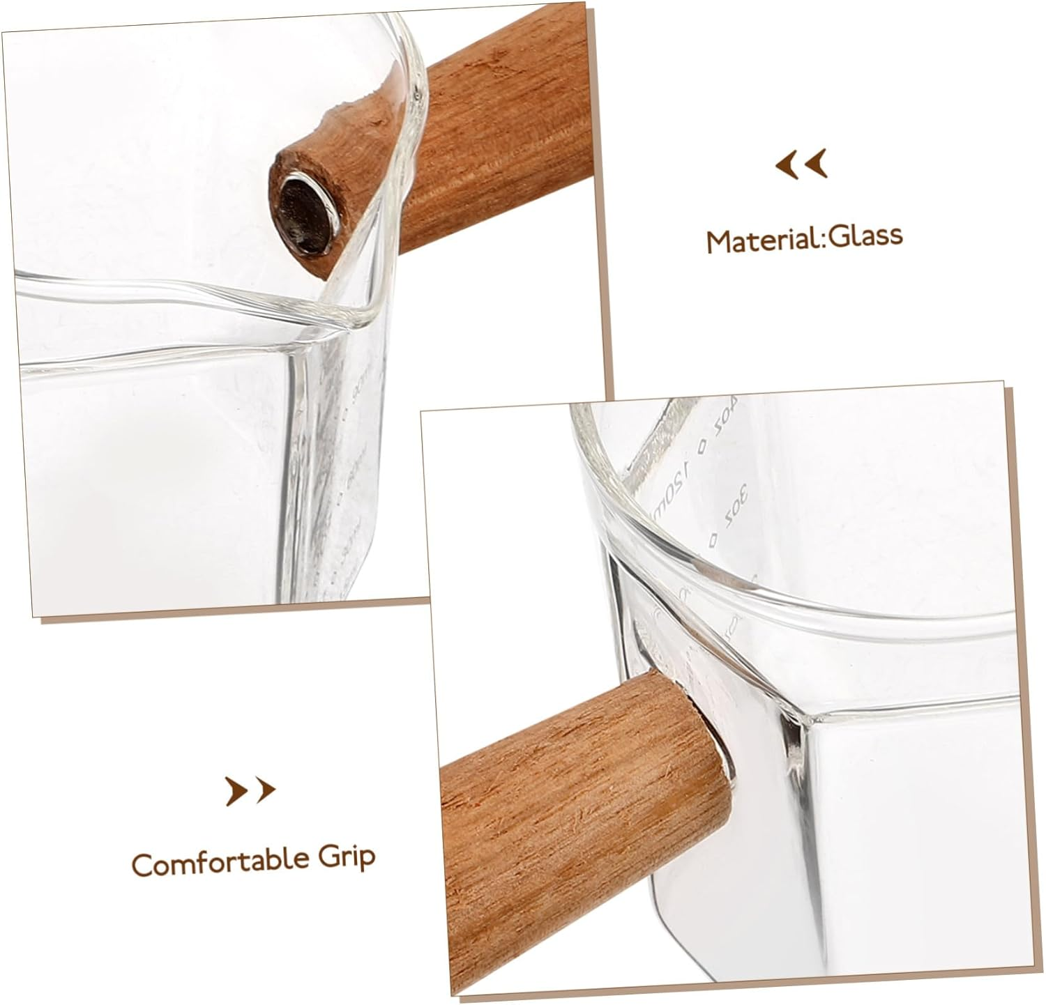 FUNOMOCYA Glass Coffee Measuring Cup with Handle Transparent Espresso Pitcher for Precise Coffee Volume Measurement Scale Marked Milk Syrup Pourer Random Color image number 3