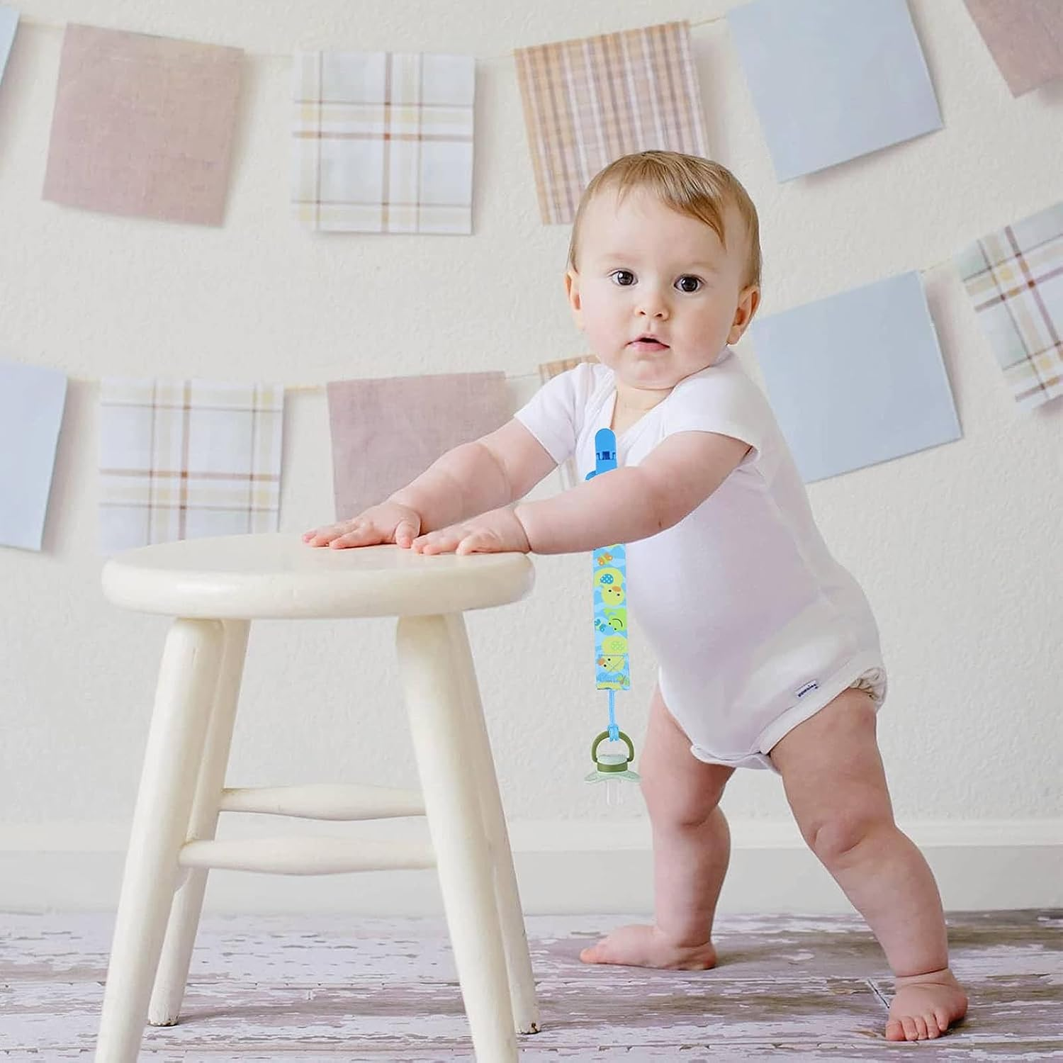 6 Pack Baby Pacifier Clip for Boys and Girls, Fits for Most Pacifiers, Cute Animals Pacifier Holder Dummy Clips Chain, Binky Styles Strap Holder, Lightweight Perfect for Kids Baby Teethers & Toy