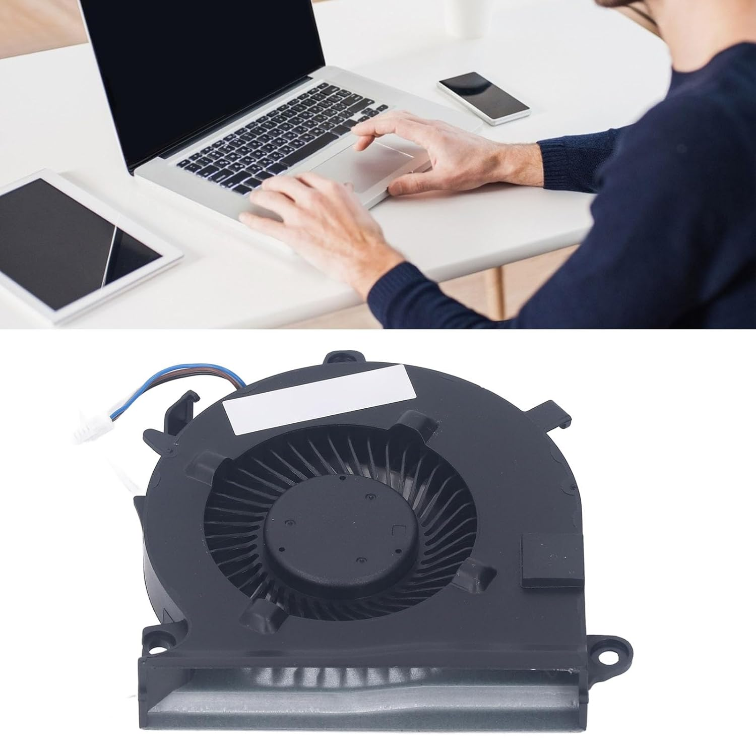 CPU Cooling Fan Replacement for for Pavilion Gaming 15 EC 16 a Laptop, 4Pin Power Connector, Fast Quiet Heat Dissipation Cooler Laptop CPU Fan, Simple Installation image number 6