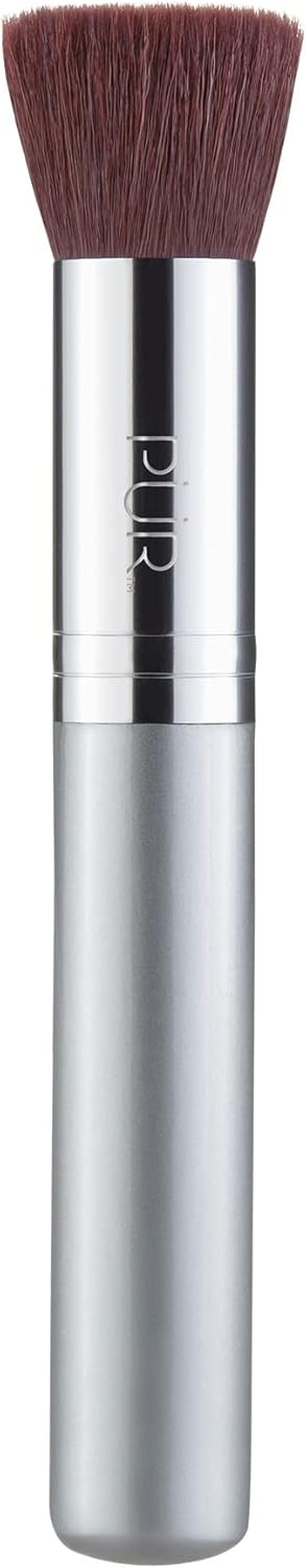 Pur Minerals PUR Cosmetics Chisel Brush - Flat Top Design - Easily Buffs for Soft Focus Finish - Helps Achieve Desired Coverage - Densely Packed Bristles with Synthetic Fibers - Cruelty Free - 1 Pc image number 4