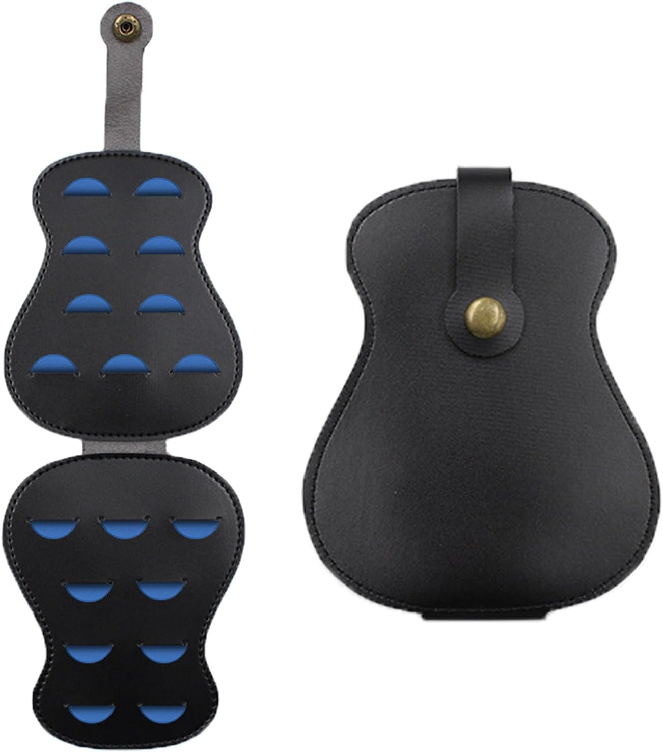 TRADERPLUS Guitar Pick Holder Case 18 Pieces Picks Storage Pouch Box PU Leather Plectrums Bag Gift for Guitar Players image number 3