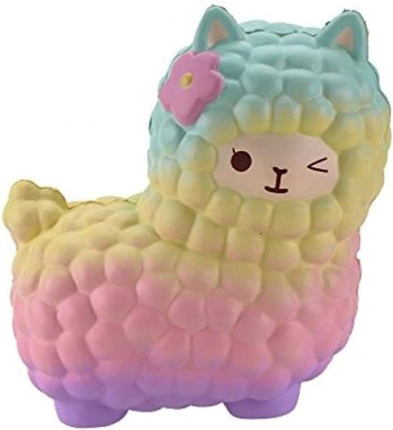 Beautyshoppingstore Jumbo Squishies ,Rainbow Jumbo Sheep Alpaca Squishies Slow Rising Squeeze Scented Charms Kawaii Stress Relief Animal Toys for Kids Adults Stress Time Kill Toys image number 5