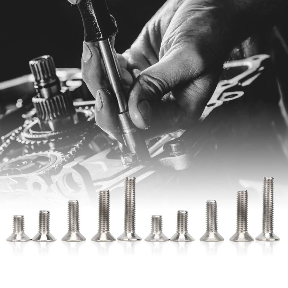 260 Pieces Flat Screw Set M4/M5/M6 Hex Socket Screw, 304 Stainless Steel Hex Socket Countersunk Head Screw for Electronics Industry image number 2