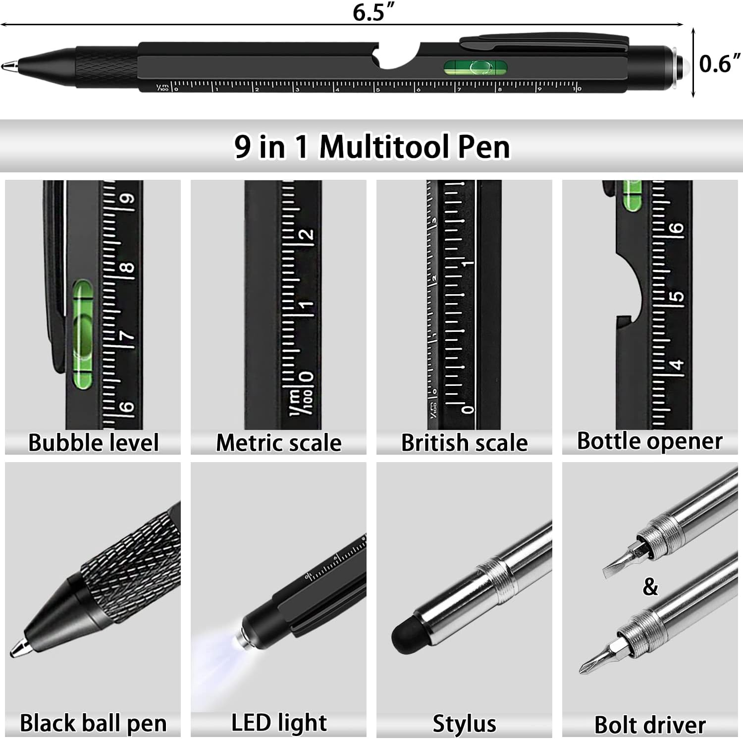 Jishi Father Day Gift from Daughter Son and Wife 2 Piece Pen Set Multitool Father'S Day Gifts for Men Grandpa Husband Boyfriend Ideas image number 6