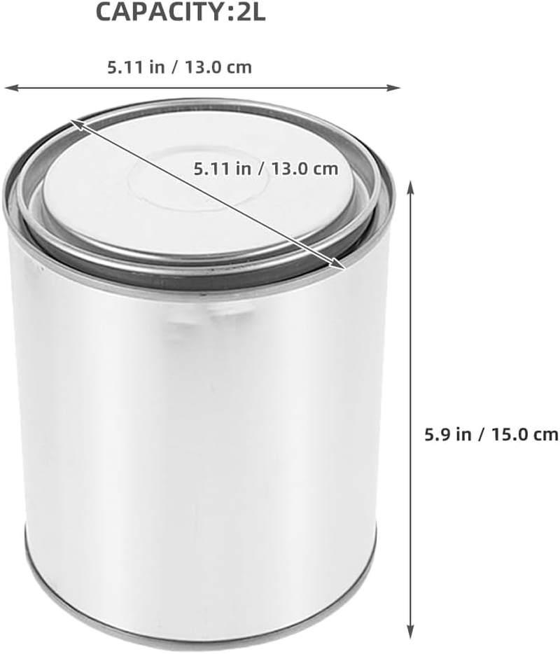 LALAFINA 2Pcs Metal Paint Cans with Lids, 2L Thickened Empty Paint Storage Cans for Laboratory Sampling Oil and Industrial Use image number 3