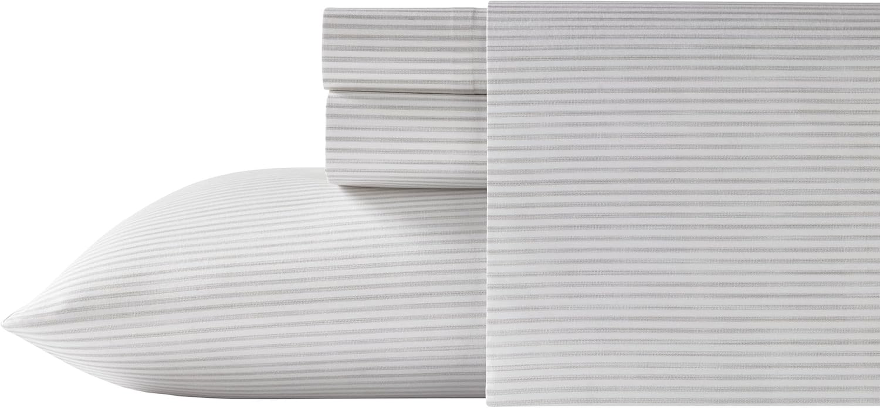 Tommy Bahama Pillowcase and Sheet Set, Queen, Paloma Beach Gray image number 1