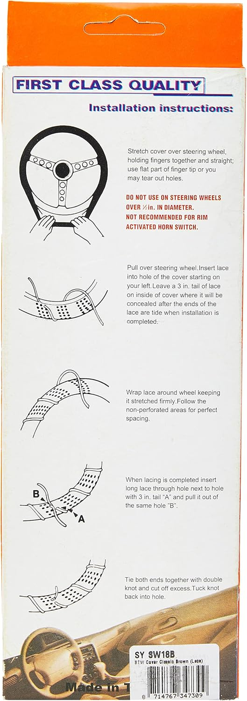 Steering Wheel Cover Classic Brown (Lace) image number 5