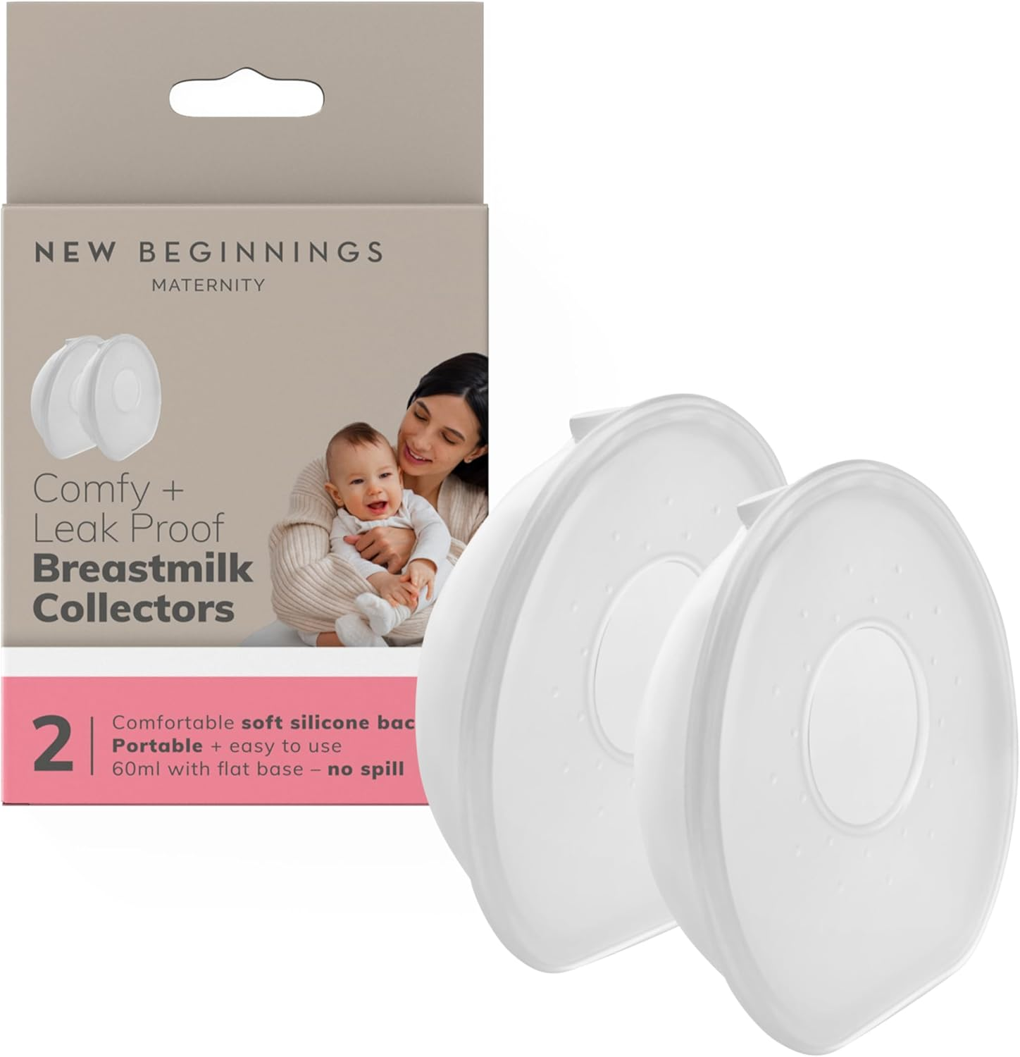New Beginnings Silicone Breastmilk Collector Cups (2 Pieces) image number 4