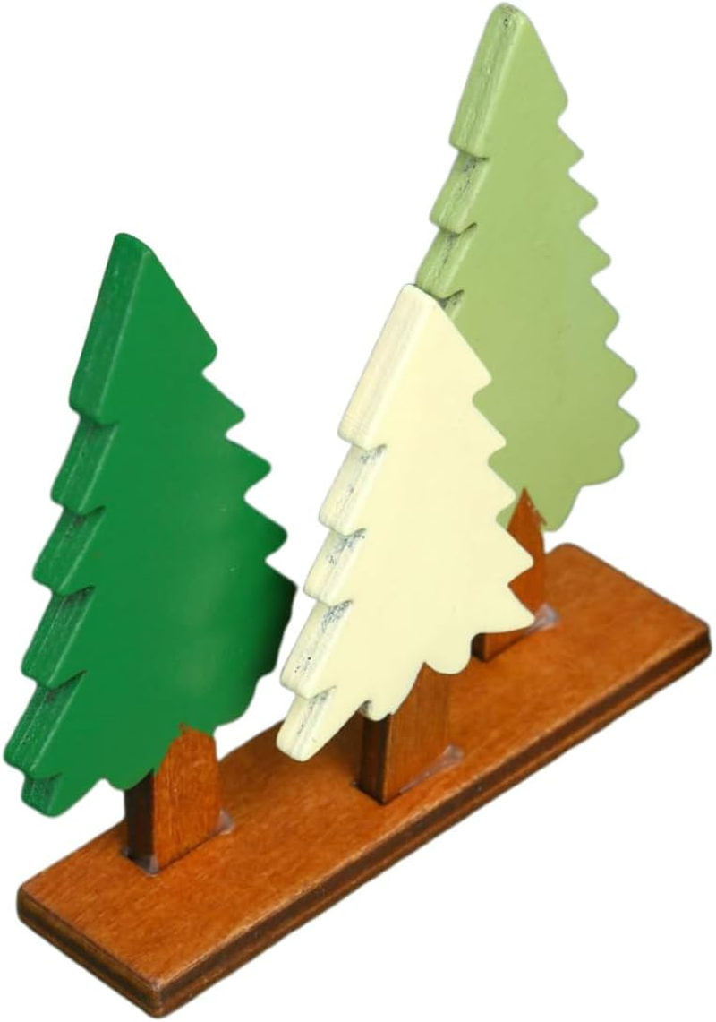 1Pc Chic Wooden Pine Tree Desktop Decor Adorable Simulation Pine Tree Adornment for Christmas Holiday Decorations for Home Office and Party Use image number 6