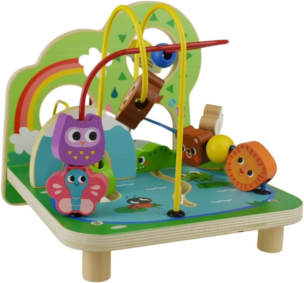 Tooky Toy Forest Bead Maze: Forest Woodland Themed Tabletop Bead Maze with Animals for Kids image number 1