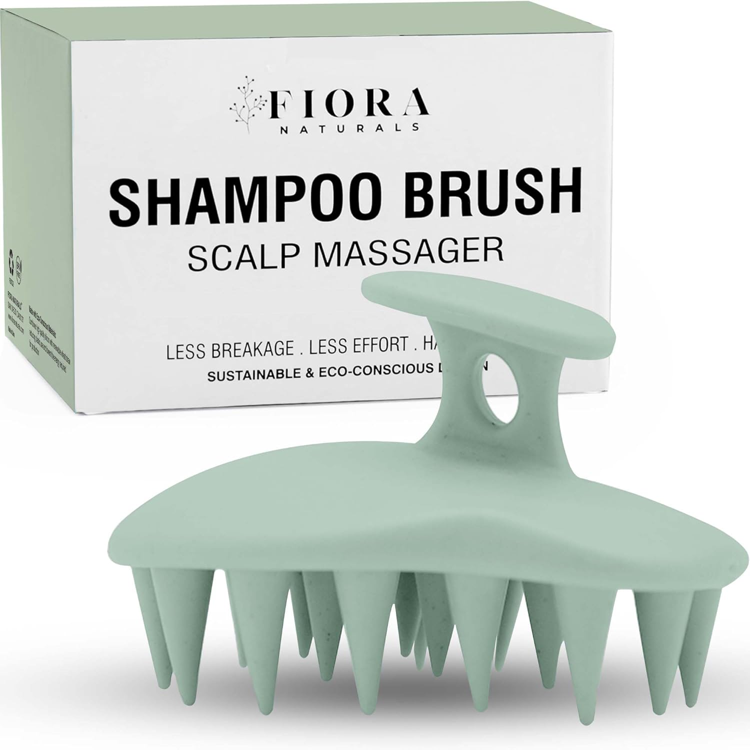 Fiora Naturals Scalp Massager Shampoo Brush - Silicon Scalp Scrubber & Exfoliator for Dandruff Removal and Hair Growth, Wet & Dry Hair, Men, Women, Kids - BPA Free - Marine image number 4