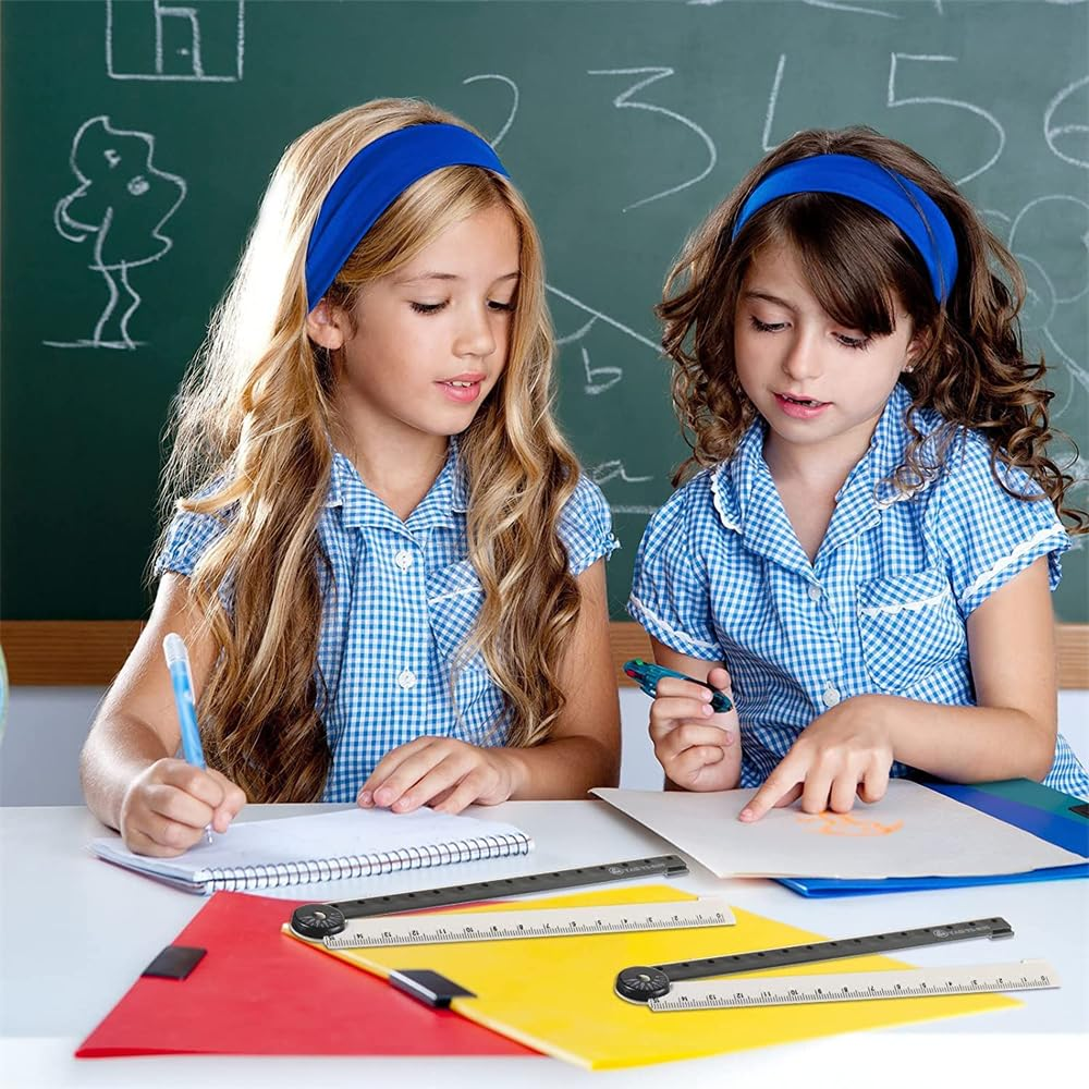 JOWILIN 12 Inch Folding Ruler, 4 Pcs Acrylic Ruler, Angle Measurement Ruler, Flexible Adjustable Folding Ruler, Geometry Measuring Ruler for Measuring and Drawing Tools image number 5