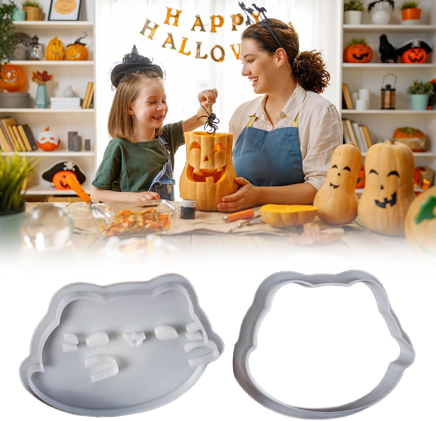 Dessert Cutter Mold | Halloween-Themed Cute Cat Baking Cutter - Embossing Kitten Animal Moulds Kitchen Gadget for Fondant Dough Chocolate Cheese Dessert Making image number 4
