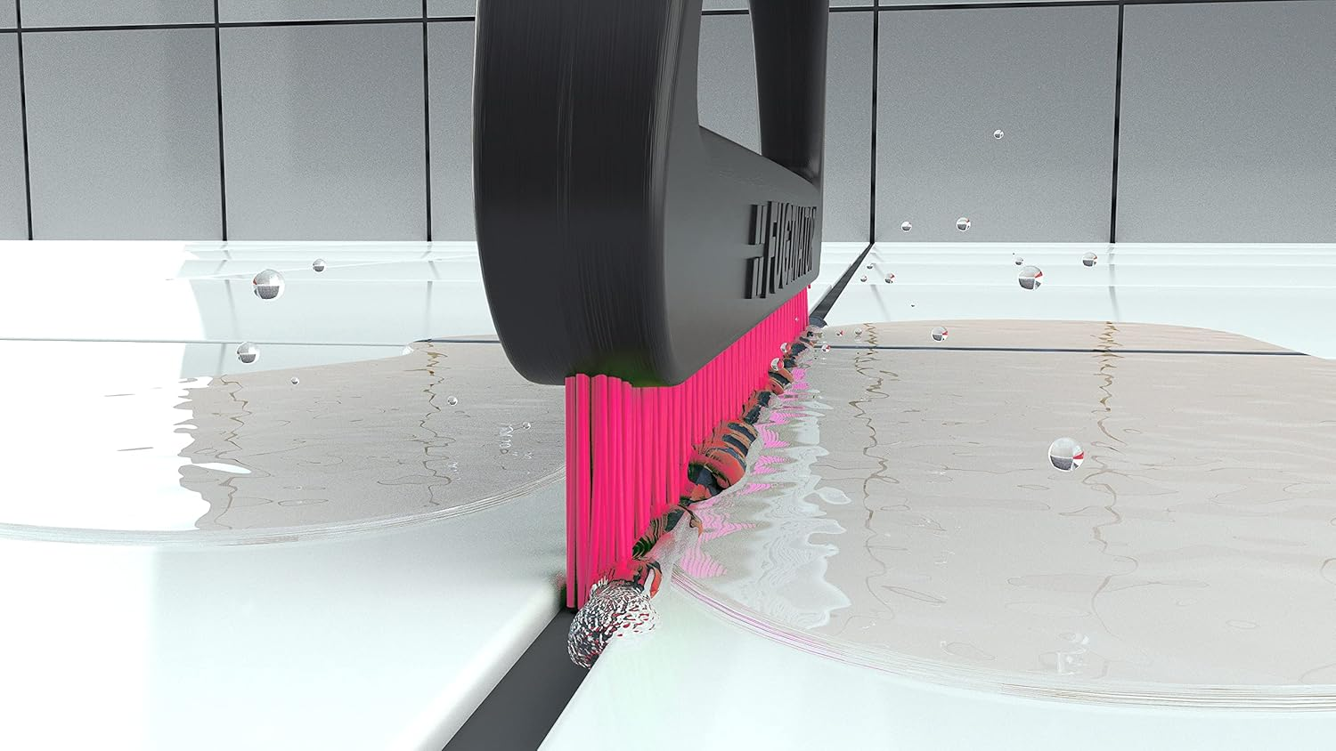 FUGINATOR&reg; Grout Brush Bundle, 2 Brushes in Grey/Pink, Cleaning Brush for Grout Cleaning in Bathroom, Toilet, Kitchen Etc. - Cleaning Wall and Floor Tiles - Handy Brush for Grouts and Tiles
