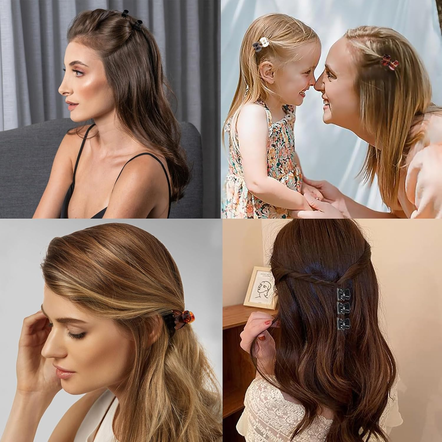 60 Pieces Mini Hair Claws for Girls and Women, Strong Hold, Multifunctional Clamps Tiny Clamps, Durable Plastic, Non-Slip, Stays in Place without Pulling or Hanging image number 4