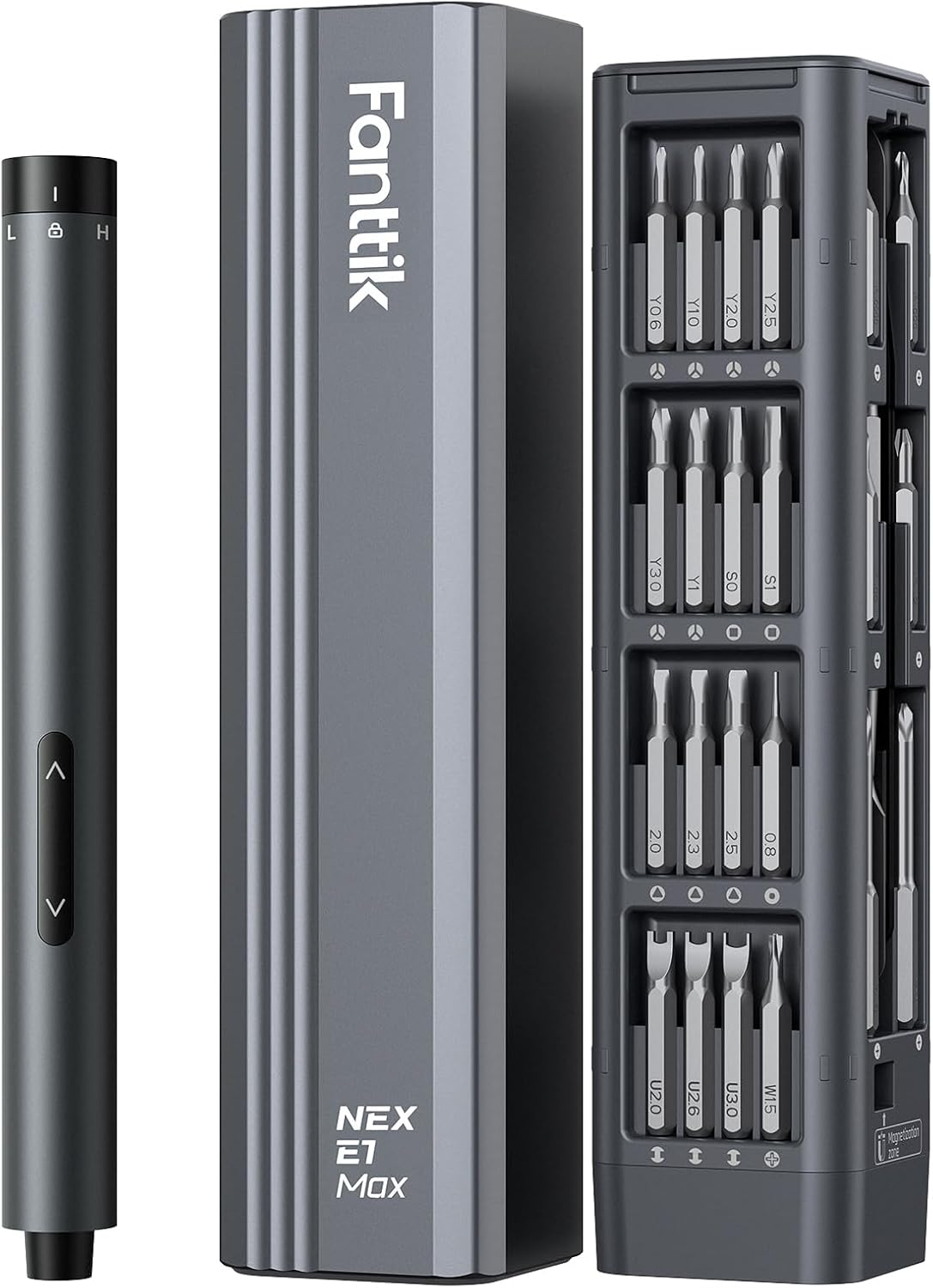 Fanttik E1 Max 3.7V Electric Screwdriver, Mini Precision Screwdriver Set, 50 Magnetic Bits, Magnetic Storage, 5/32&lsquo;&rsquo;Hex, Repair Tool Kit for Electronics Phone Camera Laptop Watch (Grey) image number 5