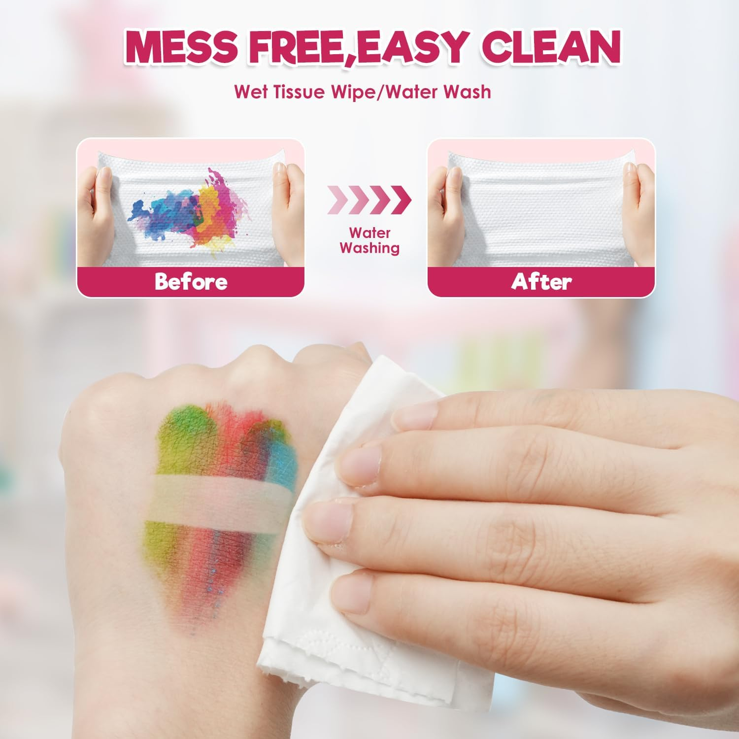 ZMLM Fingerprint Water Coloring Book for Kids - Mess Free Watercolor Paint Activity Kit for Toddler Ages 4 5 6 7 8-Magic Finger Painting Set Arts Crafts Toy for Girls Travel Birthday Gift image number 3