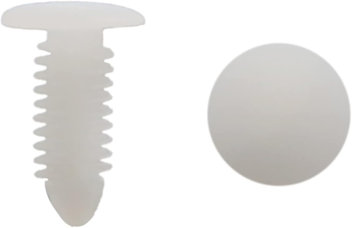 Uxcell 30Pcs White Plastic Rivets Splash Guard Fastener Push Type Clips 7.5 X 6.5Mm image number 1