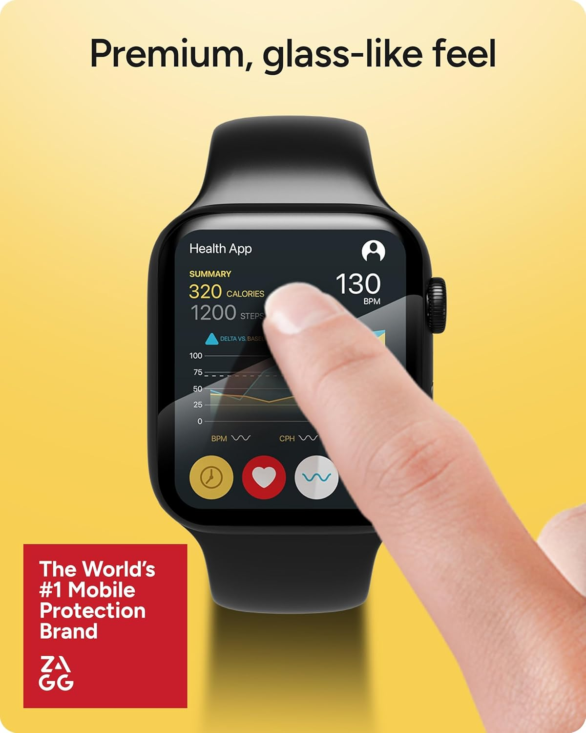 ZAGG Invisbleshield Glass Fusion+ - Engineered Hybrid Glass - Screen Protector - Made for Apple Watch Series 6, SE (2020), Series 5 and Series 4 (40Mm) image number 5