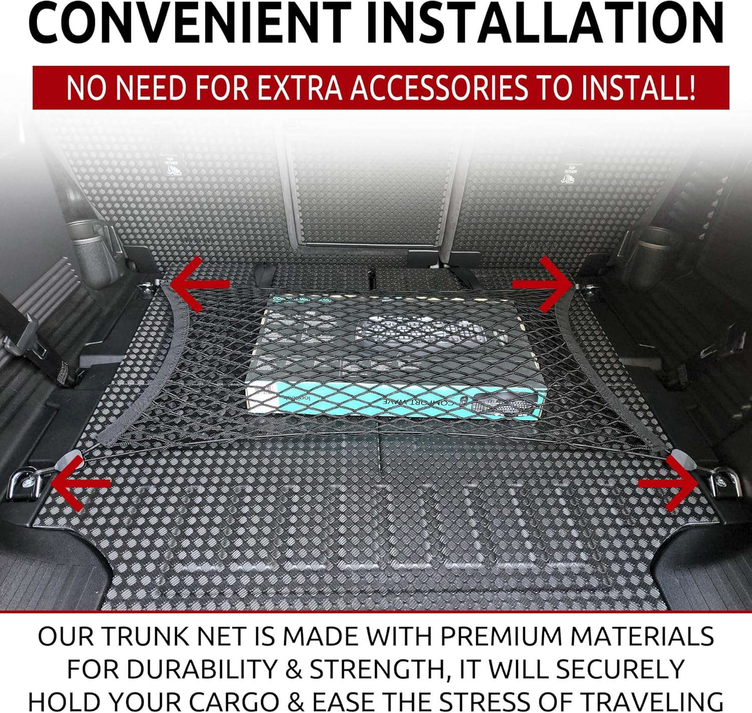 Floor Style Automotive Elastic Trunk Mesh Cargo Net for Land Rover Defender 2020-2024- Premium Trunk Organizers and Storage - Luggage Net for SUV - Best Car Organizer for Land Rover Defender