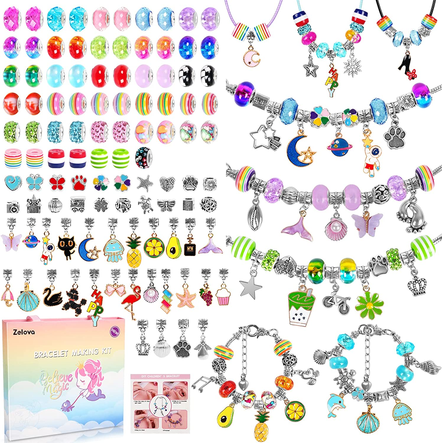 Bracelet Making Kit for Girls Gifts 6 Years Old, 150 Pieces Kid Jewelry Making Kits Ages 6-8, Birthday Gift Ideal Crafts for Girls Ages 8-12 image number 5