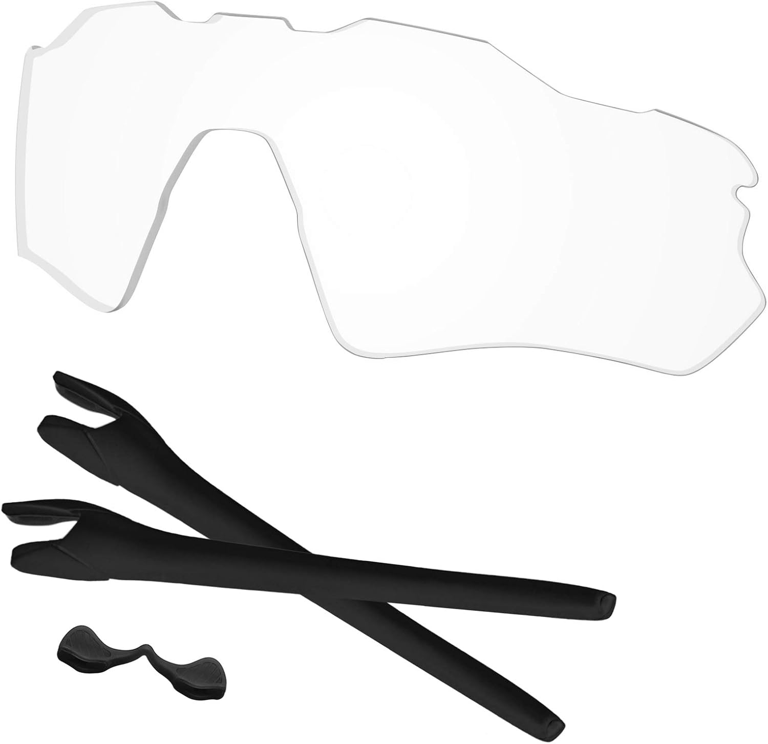 Predrox Radar EV Path Lenses & Rubber Kits Replacement for Oakley Sunglass OO9208 Polarized