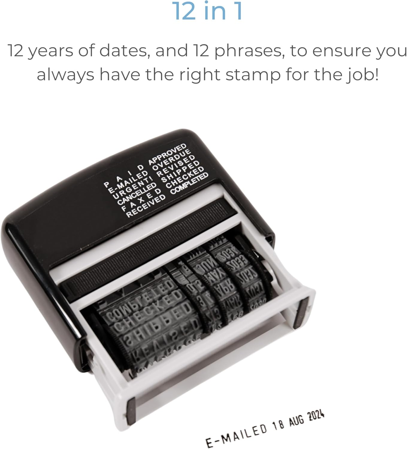 Cathedral Self-Inking 12 in 1 Date Stamp image number 2