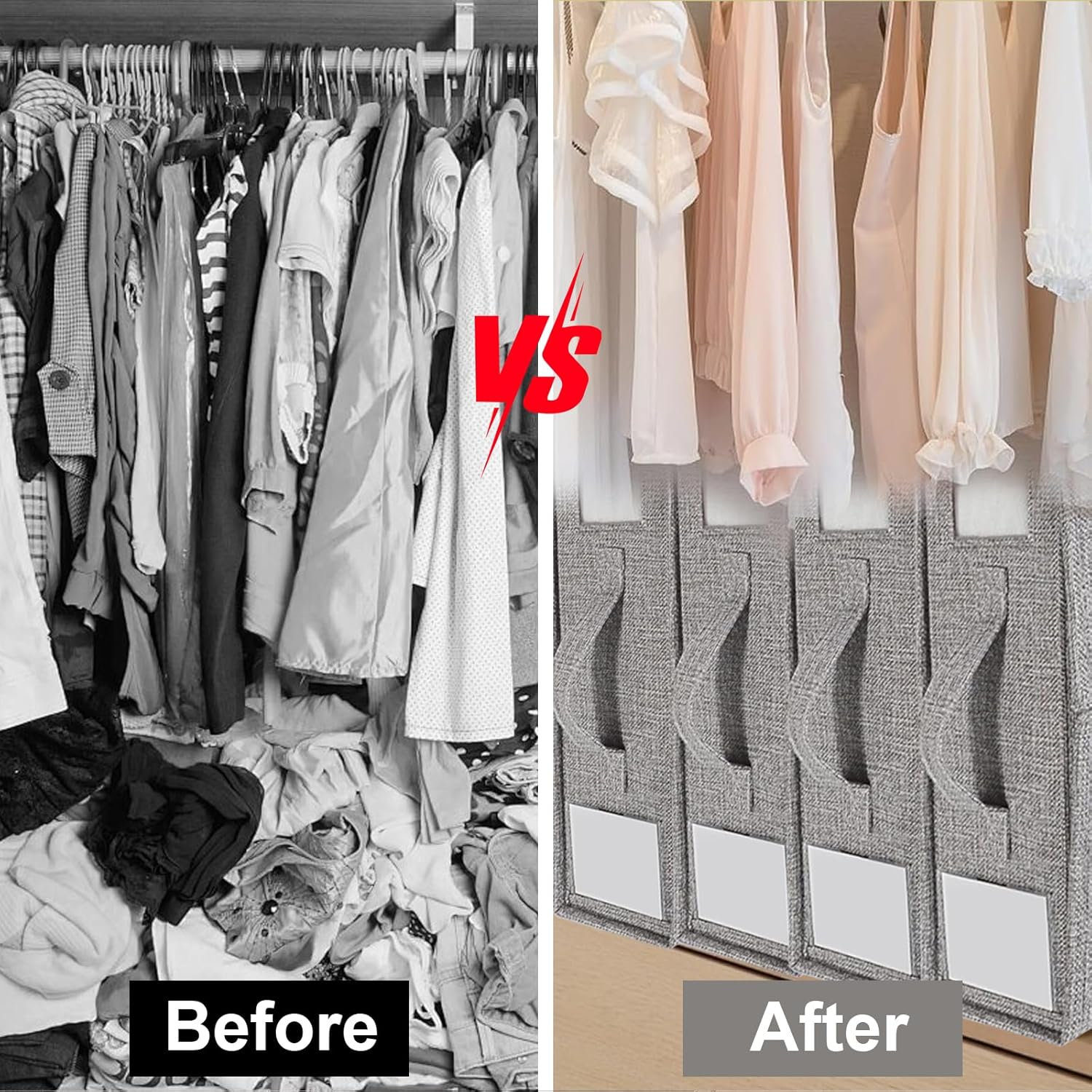 Bed Sheet Organizers,4 Pack Bed Sheet Organiser and Storage,Linen Closet Organizer for Bedding Sheets,Duvet Covers and Pillow Cases(Grey) image number 1