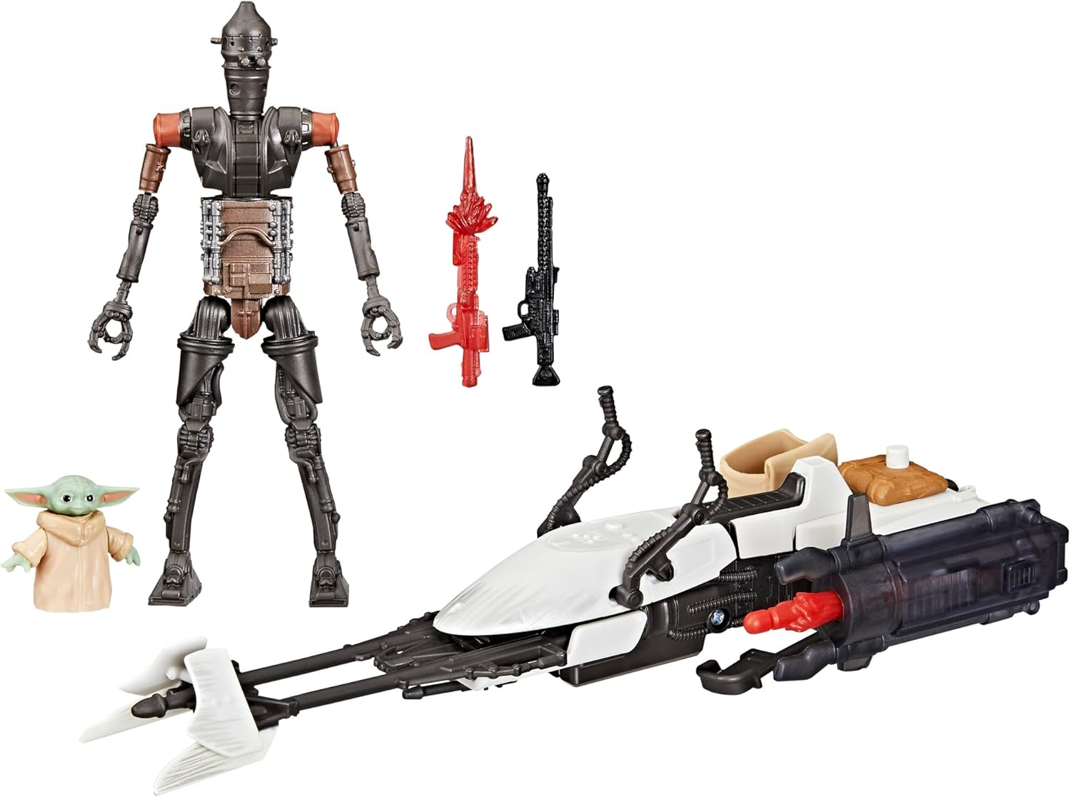 Star Wars Epic World of Action IG-11 & Grogu Speeder Bike, 4-Inch Scale Action Figures & Vehicle, Toys for Boys & Girls Ages 4+ image number 5