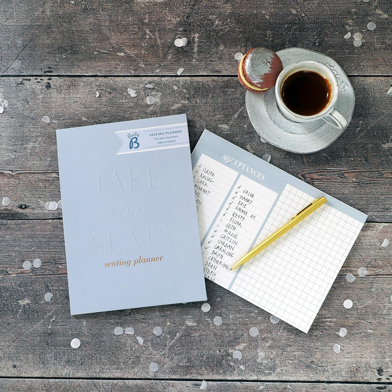 Busy B Wedding Seating Planner with Guest Stickers and Table Planners, Blue, One Size