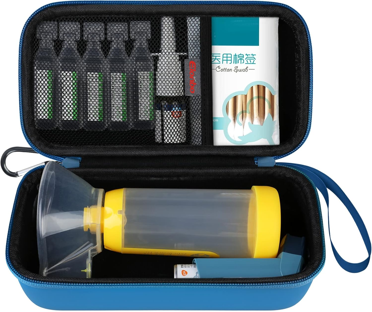 Elonbo Carrying Case Compatible with Asthma Inhaler Spacer for Kids and Adults, Ventolin Masks Inhaler Spacer Holder, Asthma Travel Organize Bag, Yellow (CASE ONLY! Inhaler Spacer Not Included)