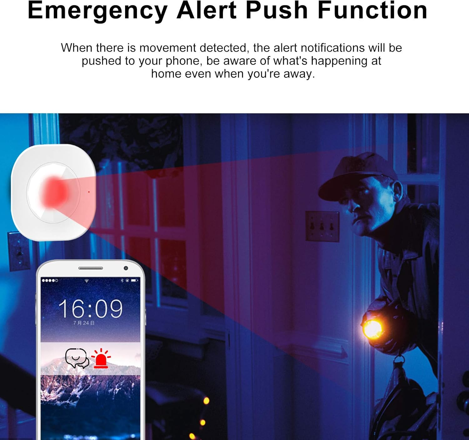 Wifi Motion Sensor,Wifi PIR Motion Sensor Wireless Passive Infrared Detector Security Burglar Alarm Sensor Tuya Smart APP Control Smart Home image number 3